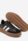 Czarne Sneakersy w Stylu Tenisówek z Geometrycznym Wzorem Avelresil