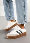 Biało-Czarne Sneakersy w Stylu Tenisówek z Geometrycznym Wzorem Avelresil