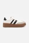 Biało-Czarne Sneakersy w Stylu Tenisówek z Geometrycznym Wzorem Avelresil