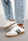 Biało-Czarne Sneakersy Tenisówki z Ozdobnymi Paskami Danavin