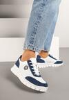 Sneakers Alb cu bleumarin