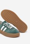 Ciemnozielone Skórzane Sneakersy w Stylu Kultowych Tenisówek Rerionelle
