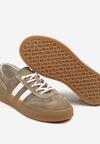 Ciemnobeżowe Skórzane Sneakersy w Stylu Kultowych Tenisówek Rerionelle
