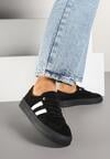 Czarne Skórzane Sneakersy w Stylu Kultowych Tenisówek Rerionelle