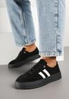 Czarne Skórzane Sneakersy w Stylu Kultowych Tenisówek Rerionelle