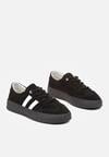 Czarne Skórzane Sneakersy w Stylu Kultowych Tenisówek Rerionelle