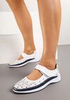 Pantofi casual Alb cu bleumarin