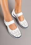 Pantofi casual Alb cu bleumarin