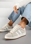 Beżowe Sneakersy z Ozdobnymi Paskami Doloreth