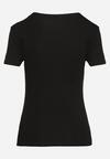 Czarny Bawełniany T-shirt z Metalicznym Napisem Xalaviel