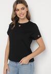 Czarny T-shirt z Bawełny z Motywem Serc Isvivis