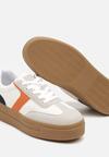 Biało-Pomarańczowe Sneakersy Typu Klasyczne Tenisówki na Grubej Podeszwie Hanistra