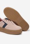 Różowo-Granatowe Sneakersy Typu Klasyczne Tenisówki na Grubej Podeszwie Hanistra