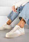 Beżowe Sneakersy Tenisówki z Geometrycznym Wzorem Eleamila