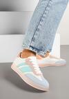 Biało-Niebieskie Sneakersy Tenisówki z Geometrycznym Wzorem Eleamila