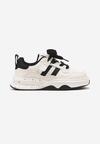 Beżowo-Czarne Buty Sportowe Sneakersy na Platformie z Paskami Grelresil