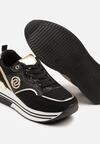 Czarne Sneakersy na Grubej Podeszwie z Metalicznymi Wstawkami Gonnith