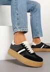 Czarne Sneakersy na Platformie w Stylu Kultowych Tenisówek Gonoriel