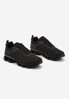 Czarno-Szare Buty Sportowe Sneakersy z Geometrycznym Zdobieniem Noramia