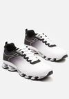 Biało-Czarne Buty Sportowe Sneakersy z Geometrycznym Zdobieniem Noramia