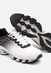 Biało-Czarne Buty Sportowe Sneakersy z Geometrycznym Zdobieniem Noramia