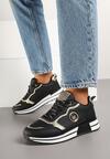 Czarne Sneakersy Ozdobione Metaliczną Aplikacją Zolamira