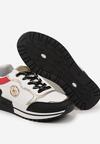 Biało-Czarne Sneakersy Ozdobione Metaliczną Aplikacją Zolamira