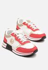 Biało-Czerwone Sneakersy Ozdobione Metaliczną Aplikacją Zolamira
