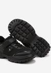 Czarne Buty Sportowe Sneakersy ze Skórzaną Wkładką i Aplikacją Fonaven