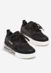 Czarne Buty Sportowe Sneakersy z Wkładką ze Skóry Naturalnej Florvesa