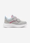 Jasnoszare Buty Sportowe Sneakersy z Paskami i Gwiazdkami Aralena