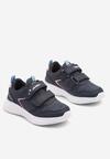 Granatowe Buty Sportowe Sneakersy z Perforacją i Gwiazdkami Arandorin