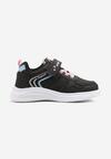 Czarne Buty Sportowe Sneakersy Ozdobione Paskami i Napisem Araleina