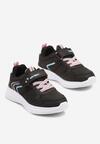 Czarne Buty Sportowe Sneakersy Ozdobione Paskami i Napisem Araleina
