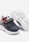 Granatowo-Różowe Buty Sportowe Sneakersy z Ozdobnym Sercem i Napisem Cilaila