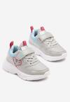 Szaro-Niebieskie Buty Sportowe Sneakersy z Ozdobnym Sercem i Napisem Cilaila