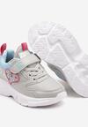 Szaro-Niebieskie Buty Sportowe Sneakersy z Ozdobnym Sercem i Napisem Cilaila