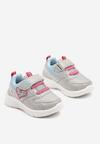 Szaro-Niebieskie Buty Sportowe Sneakersy z Sercem i Napisem Aralineis