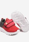 Czerwono-Szare Buty Sportowe Sneakersy z Ozdobną Naszywką Aralinda