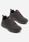 Ciemnoszare Buty Sportowe Sneakersy z Geometrycznym Wzorem Aranelora