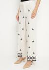 Pantaloni Alb cu negru