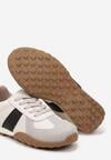 Beżowo-Czarne Sneakersy z Geometrycznym Wzorem Ilaniela