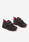 Czarno-Czerwone Buty Sportowe Sneakersy z Tłoczoną Cholewką Fonwin