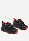 Czarno-Czerwone Buty Sportowe Sneakersy z Ozdobnym Tłoczeniem Fonora