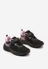 Czarno-Różowe Buty Sportowe Sneakersy z Geometrycznym Wzorem Hirvesin