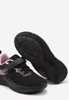 Czarno-Różowe Buty Sportowe Sneakersy z Geometrycznym Wzorem Hirvesin