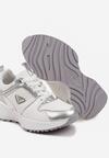 Białe Sneakersy z Perforacją i Ozdobnymi Metalicznymi Wstawkami Kamirea