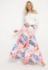 Pantaloni Alb cu roz