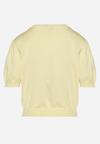 Żółta Bluzka Sweterkowa z Lekko Bufiastymi Rękawami z Wiskozą Adeva