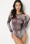 Szare Body Siateczkowe z Efektem Tie-Dye Sanilra